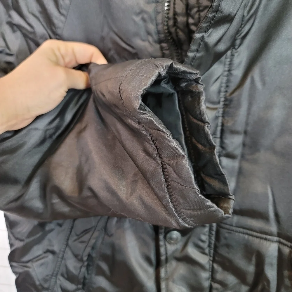 J.CREW QUILT LINED PUFFER COAT IN BLACK, SZ XS
